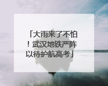 大雨来了不怕！武汉地铁严阵以待护航高考