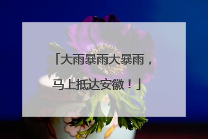 大雨暴雨大暴雨，马上抵达安徽！