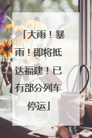大雨！暴雨！即将抵达福建！已有部分列车停运