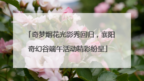 奇梦烟花光影秀回归，襄阳奇幻谷端午活动精彩纷呈
