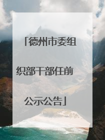 德州市委组织部干部任前公示公告