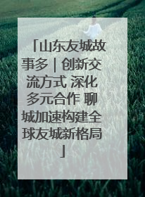 山东友城故事多｜创新交流方式 深化多元合作 聊城加速构建全球友城新格局