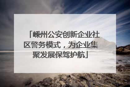 嵊州公安创新企业社区警务模式，为企业集聚发展保驾护航