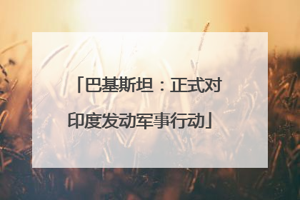 巴基斯坦：正式对印度发动军事行动