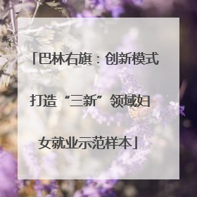 巴林右旗：创新模式 打造“三新”领域妇女就业示范样本