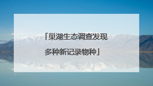 巢湖生态调查发现多种新记录物种