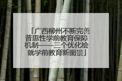 广西柳州不断完善普惠性学前教育保障机制——三个优化绘就学前教育新图景
