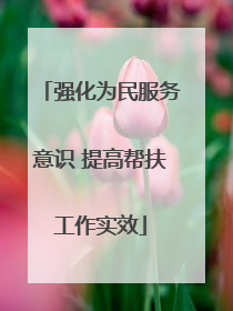 强化为民服务意识 提高帮扶工作实效