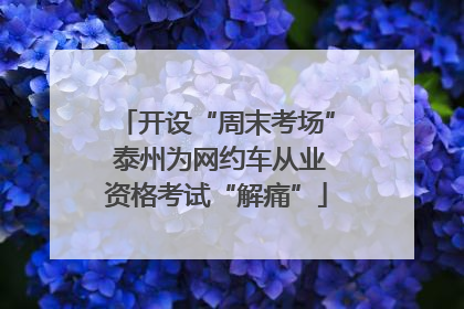 开设“周末考场” 泰州为网约车从业资格考试“解痛”