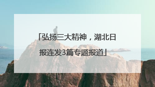 弘扬三大精神，湖北日报连发3篇专题报道