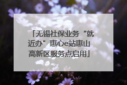 无锡社保业务“就近办”惠心e站惠山高新区服务点启用