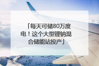每天可储80万度电！这个大型锂钠混合储能站投产