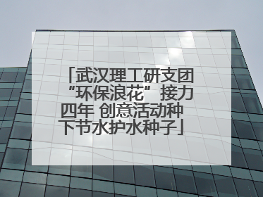 武汉理工研支团“环保浪花”接力四年 创意活动种下节水护水种子