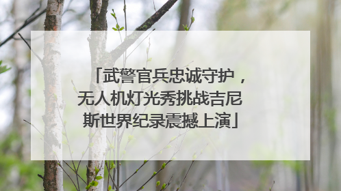 武警官兵忠诚守护，无人机灯光秀挑战吉尼斯世界纪录震撼上演