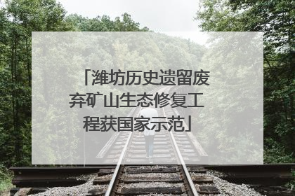 潍坊历史遗留废弃矿山生态修复工程获国家示范