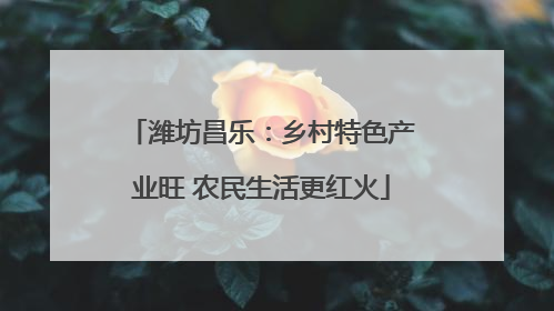 潍坊昌乐：乡村特色产业旺 农民生活更红火