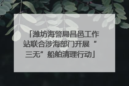 潍坊海警局昌邑工作站联合涉海部门开展“三无”船舶清理行动