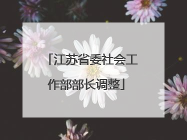 江苏省委社会工作部部长调整