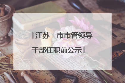 江苏一市市管领导干部任职前公示