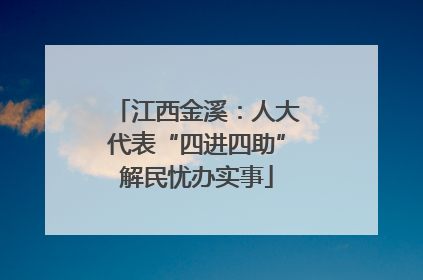 江西金溪：人大代表“四进四助”解民忧办实事