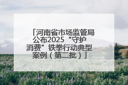 河南省市场监管局公布2025“守护消费”铁拳行动典型案例（第二批）