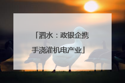 泗水：政银企携手浇灌机电产业