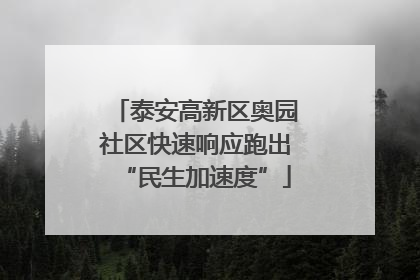 泰安高新区奥园社区快速响应跑出“民生加速度”