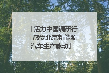 活力中国调研行丨感受北京新能源汽车生产脉动