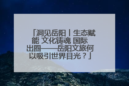 洞见岳阳丨生态赋能 文化铸魂 国际出圈——岳阳文旅何以吸引世界目光？
