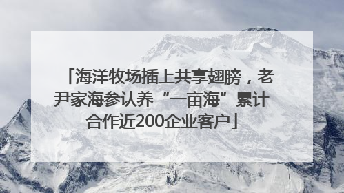 海洋牧场插上共享翅膀，老尹家海参认养“一亩海”累计合作近200企业客户