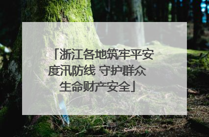 浙江各地筑牢平安度汛防线 守护群众生命财产安全