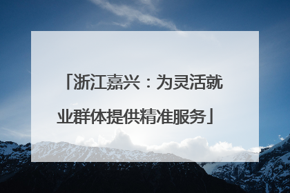 浙江嘉兴：为灵活就业群体提供精准服务