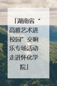 湖南省“高雅艺术进校园”交响乐专场活动走进怀化学院