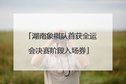 湖南象棋队首获全运会决赛阶段入场券