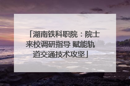 湖南铁科职院：院士来校调研指导 赋能轨道交通技术攻坚