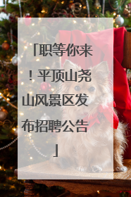 职等你来！平顶山尧山风景区发布招聘公告