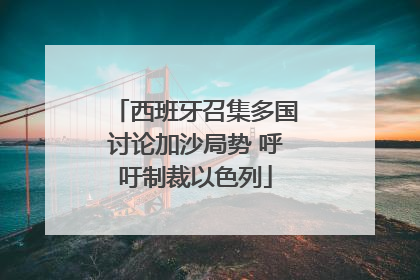 西班牙召集多国讨论加沙局势 呼吁制裁以色列