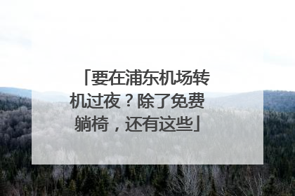 要在浦东机场转机过夜？除了免费躺椅，还有这些