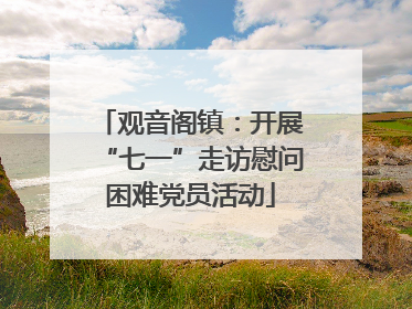 观音阁镇：开展“七一”走访慰问困难党员活动