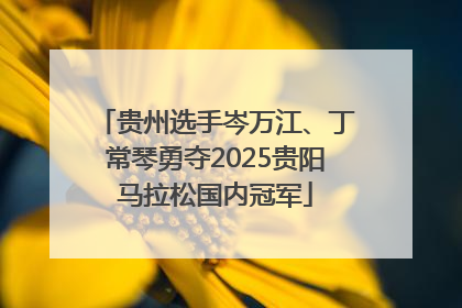 贵州选手岑万江、丁常琴勇夺2025贵阳马拉松国内冠军