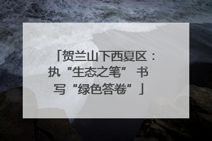 贺兰山下西夏区：执“生态之笔” 书写“绿色答卷”