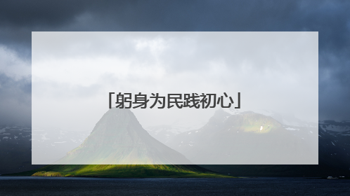 躬身为民践初心