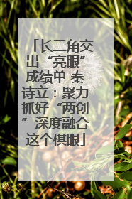 长三角交出“亮眼”成绩单 秦诗立：聚力抓好“两创”深度融合这个棋眼