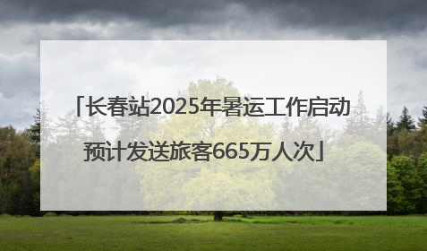 长春站2025年暑运工作启动 预计发送旅客665万人次