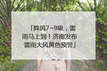 阵风7~9级，雷雨马上到！济南发布雷雨大风黄色预警