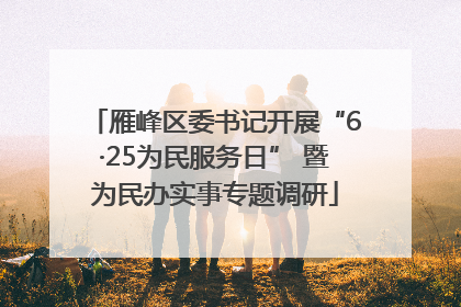 雁峰区委书记开展“6·25为民服务日” 暨为民办实事专题调研