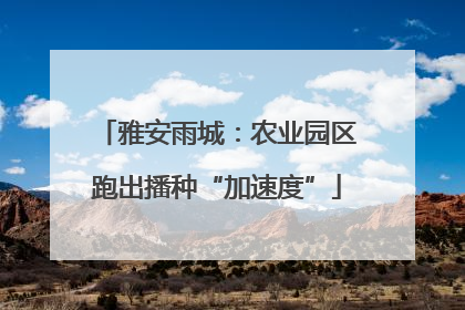 雅安雨城：农业园区跑出播种“加速度”