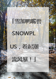 雪加鸭嘴兽SNOWPLUS，卷起潮流风暴！