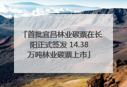 首批宜昌林业碳票在长阳正式签发 14.38万吨林业碳票上市