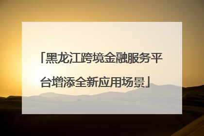 黑龙江跨境金融服务平台增添全新应用场景